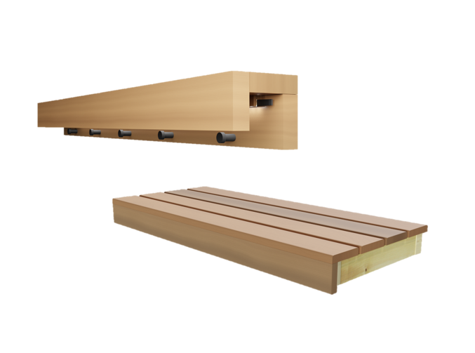 nordic misty bench and robe hooks