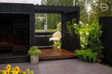 sauna pergola garden screen tub seat