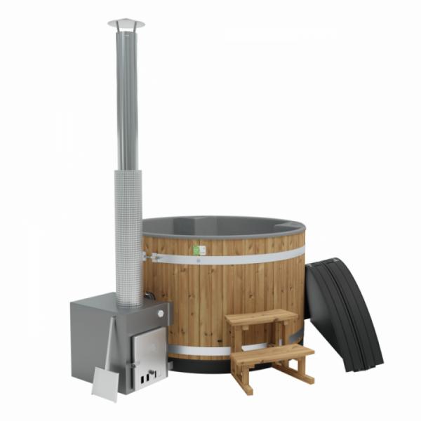 Kirami Family M Wood-Fired Hot Tub Package, Thermowood, MACU 30kW heater, 2-4 person