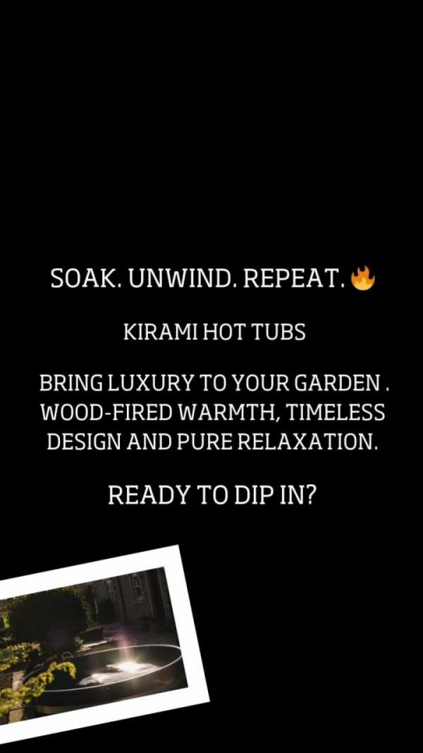 Looking to relax and unwind?⁠
⁠
Our range of Kirami hot tubs offers the perfect way to slow down, soak up the moment and enjoy a little luxury in your own outdoor space.⁠
⁠
Comfort, quality and calm all in one.⁠
⁠
Find out more by visiting our website https://kiramiuk.com/hot-tubs/⁠
⁠
#KiramiUK #HotTubRelaxation #OutdoorWellness #GardenLuxury #WoodFiredTubs #UnwindInStyle