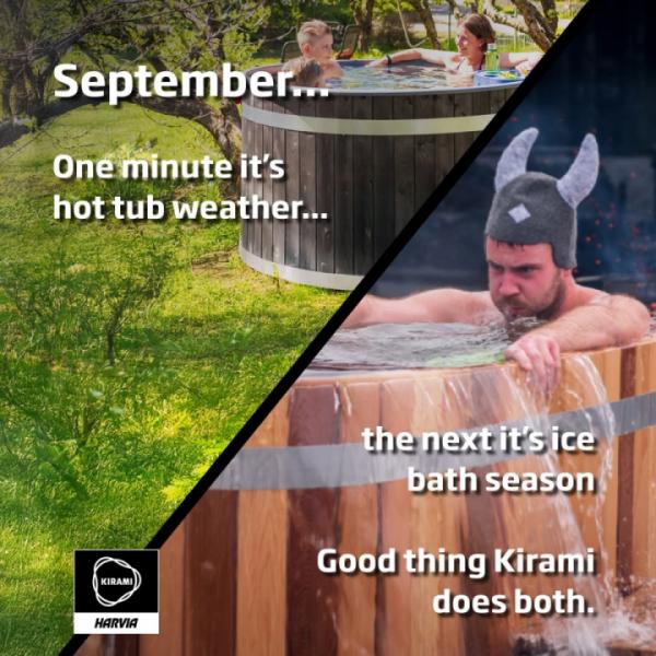 September…one minute it’s hot tub weather, the next it’s ice bath season 🍂❄️⁠
⁠
Good thing Kirami does both. ⁠
Versatility for every season, every mood, every moment.⁠
⁠
👉 Would you choose warmth or refreshment today?❄️⁠
⁠
#KiramiLifestyle #SeasonSwitch #HotTubLife #ColdPlunge #KiramiMoments #NordicWellness #OutdoorLiving #CosySeason