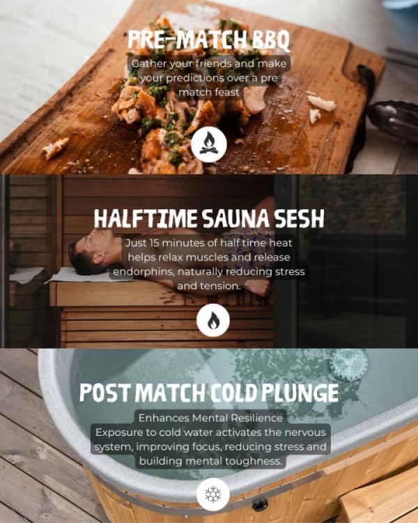 Experience match night, the Kirami way...⁠
⁠
Why limit yourself to just viewing the football when you can transform your garden into an exceptional outdoor space for wellness and fun?⁠
⁠
🍔 Pre-game: Fire up the BBQ and gather everyone around.⁠
🔥 Half-time: Take some time in the sauna to rejuvenate and recharge.⁠
❄️ Full-time: Celebrate, fingers crossed!🤞with a refreshing cold plunge.⁠
⁠
Regardless of whether England claims victory, your garden can emerge as the true champion with a Kirami wellness installation. 🌿⁠
⁠
Kick-off is at 5 PM this evening. Let's go, England! 🦁🦁🦁⁠
⁠
📞 Eager to design the perfect outdoor entertainment area? Contact the Kirami team at HQ today at 01748 889303.⁠
⁠
#KiramiUK #ThreeLions #England #WorldCup #MatchDay #OutdoorLiving #SaunaLife #ColdPlunge #BBQSeason #GardenGoals #OutdoorEntertaining #LuxuryWellness #ComeOnEngland⁠